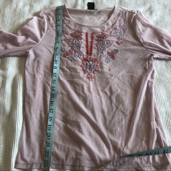 The Limited Embroidered & Beaded Sheer Mesh Top - Picture 6 of 7